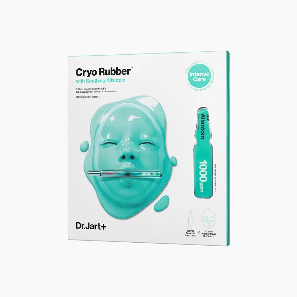 Dr.Jart+ Cryo Rubber with Soothing Allantoin, verpakking met kalmerend rubbermasker en ampul