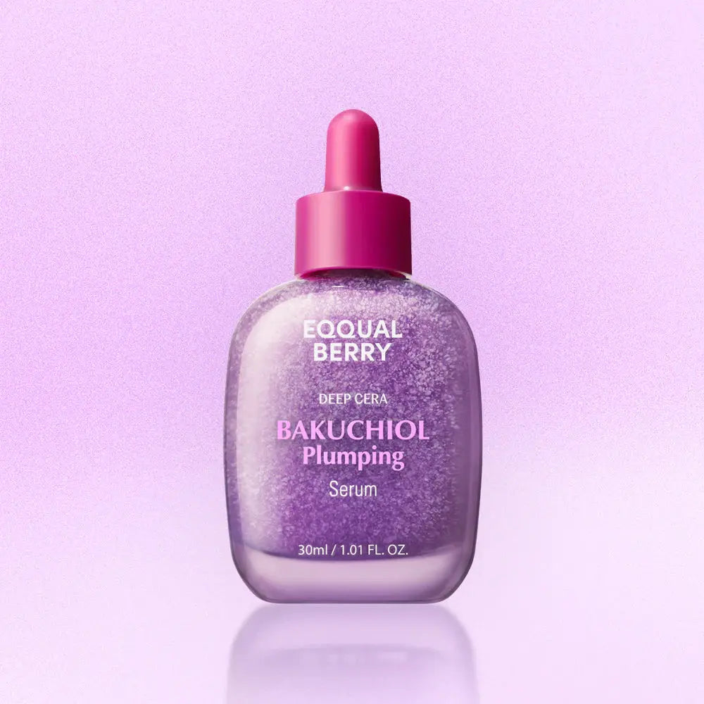 EQQUALBERRY Bakuchiol Plumping Serum 30 ml, paarse flacon met pipet