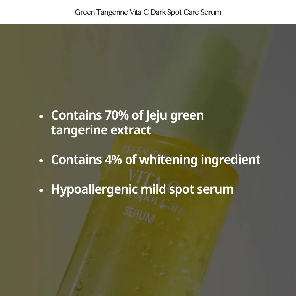 Goodal Green Tangerine Vita C Dark Spot Care Serum met 70% groene mandarijn uit Jeju, mild en hypoallergeen volgens het merk
