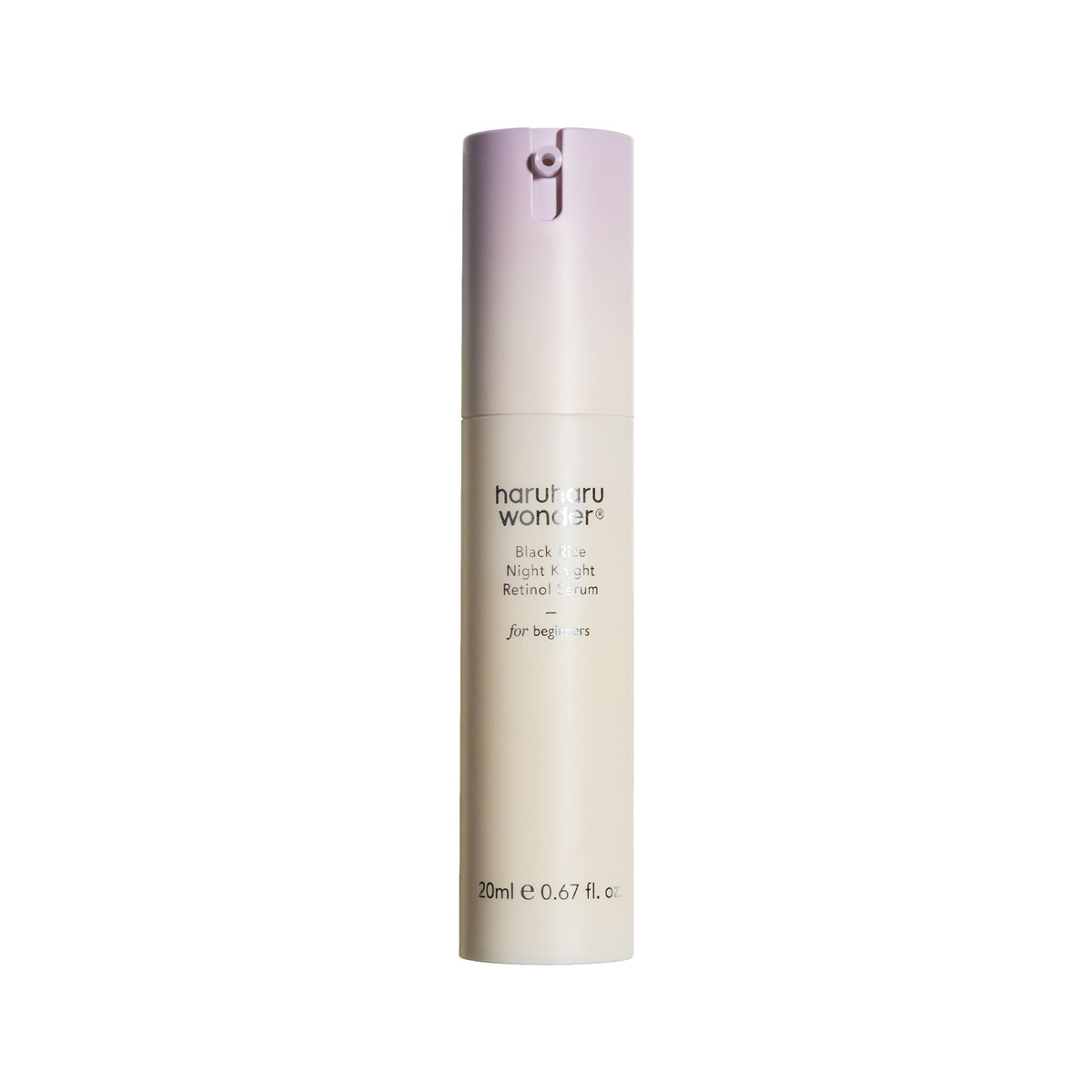 Haruharu Wonder Black Rice Night Knight Retinol Serum 20 ml, retinol serum in pompflesje op witte achtergrond