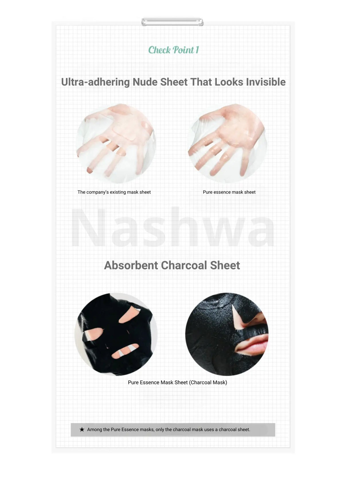 Holika Holika Pure Essence Mask Sheet Green Tea, dun, goed aansluitend doekje en houtskooldoekje