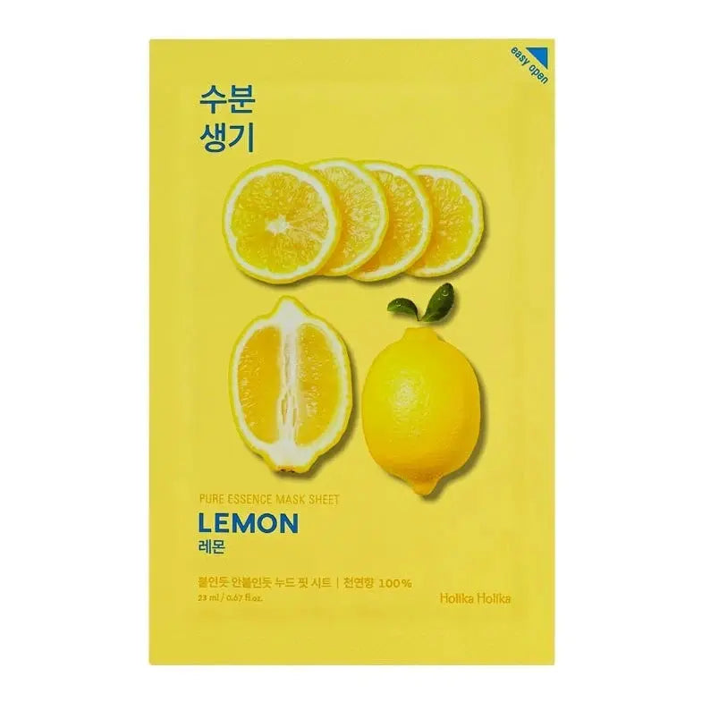 Holika Holika Pure Essence Mask Sheet Lemon, sheetmasker met citroen voor hydratatie en een frisse huid