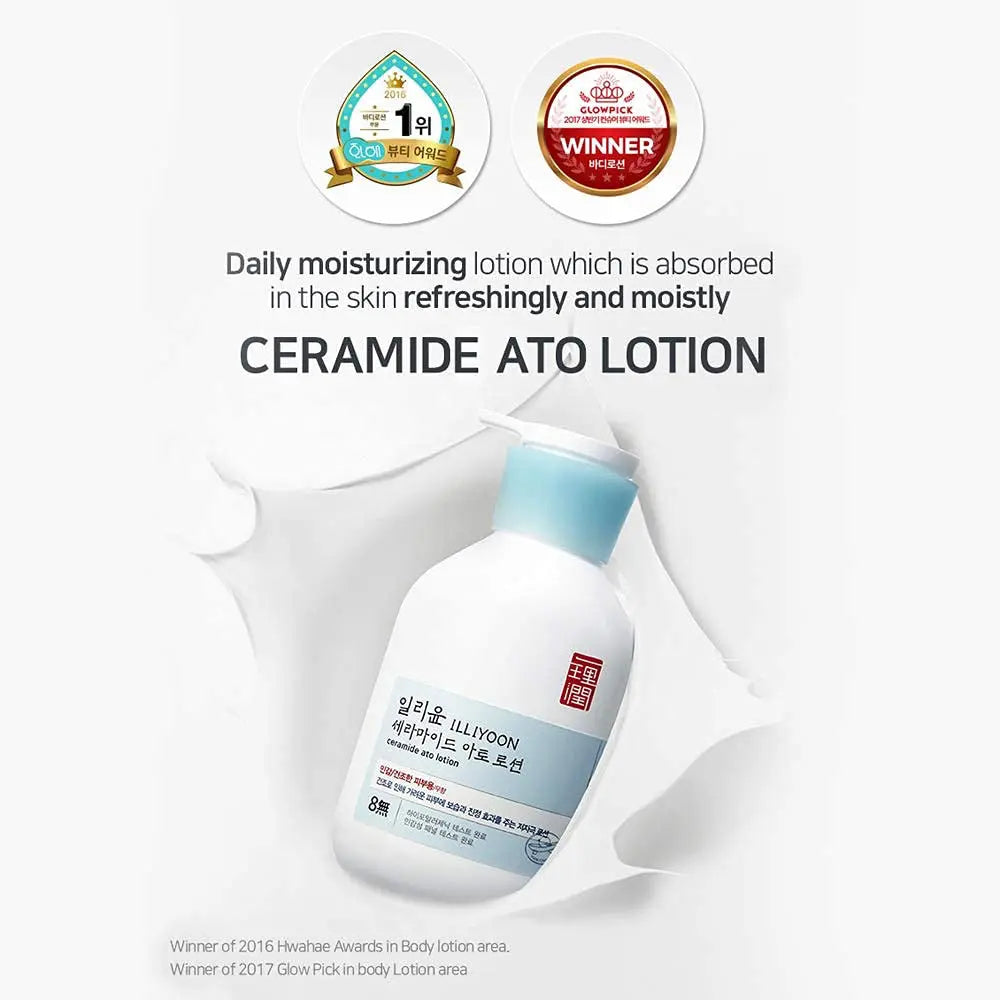 Illiyoon Ceramide Ato Lotion, dagelijkse hydraterende lotion die snel intrekt, met awards