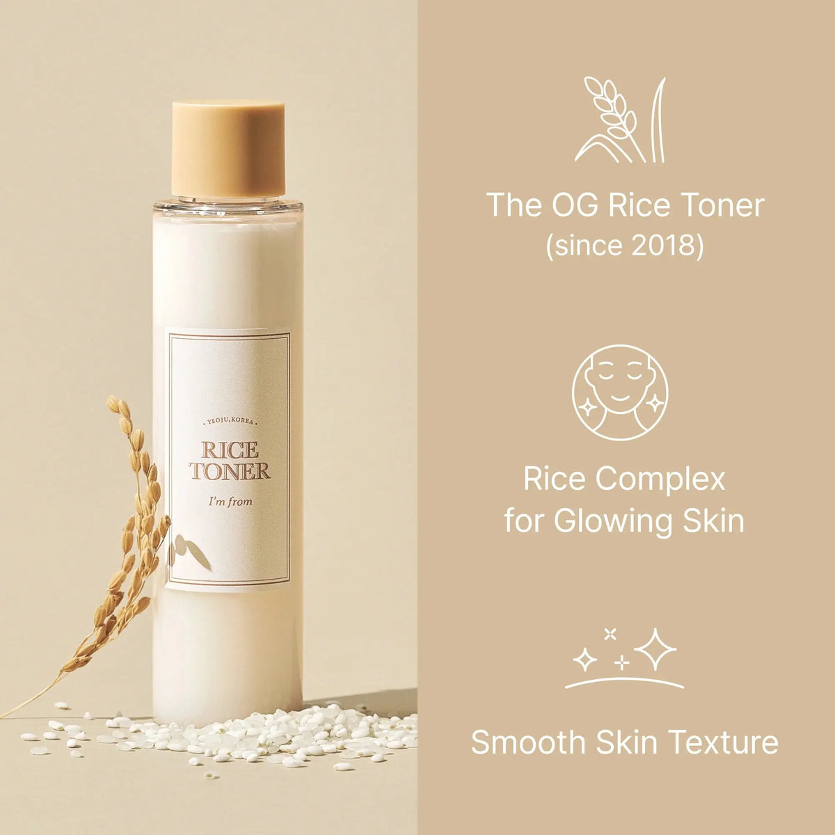 I'm from Rice Toner, de originele rijsttoner met rijstcomplex voor een stralende huid