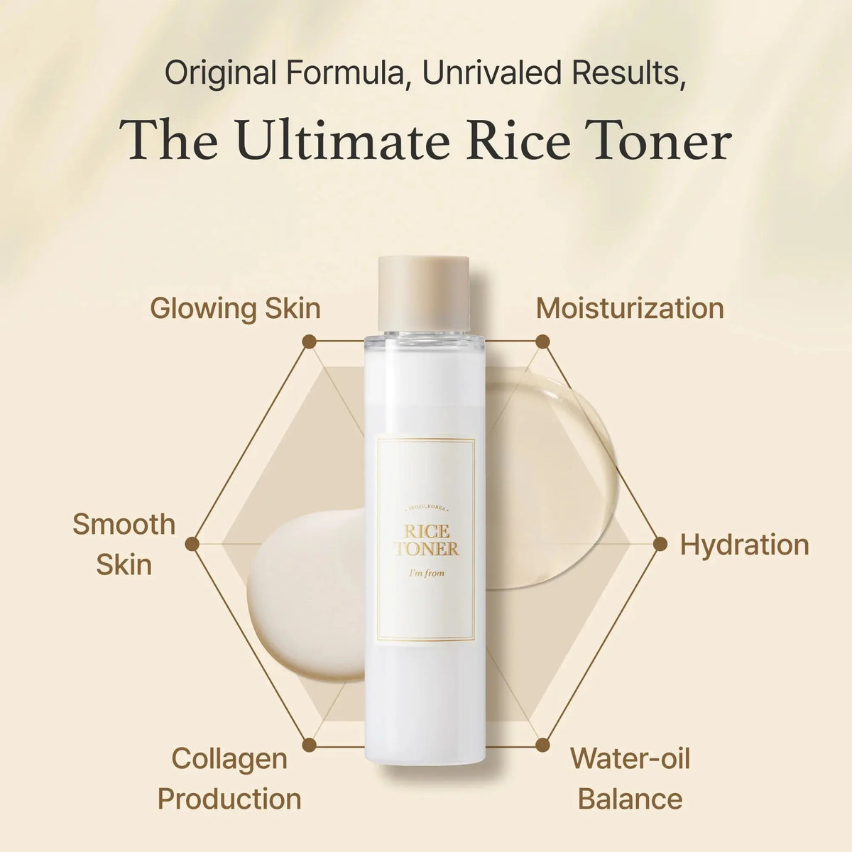 I'm from Rice Toner: glow, hydratatie, gladde huid en water-olie balans