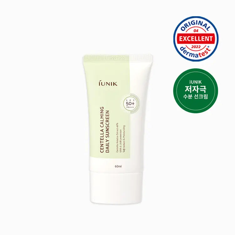 iUNIK Centella Calming Daily Sunscreen SPF50+ in tube met Dermatest-keurmerk