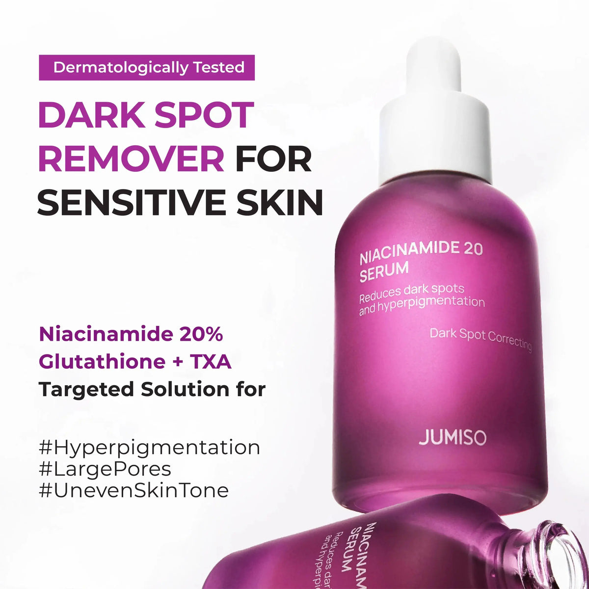 JUMISO Niacinamide 20% Serum met glutathion en tranexaminezuur, dermatologisch getest
