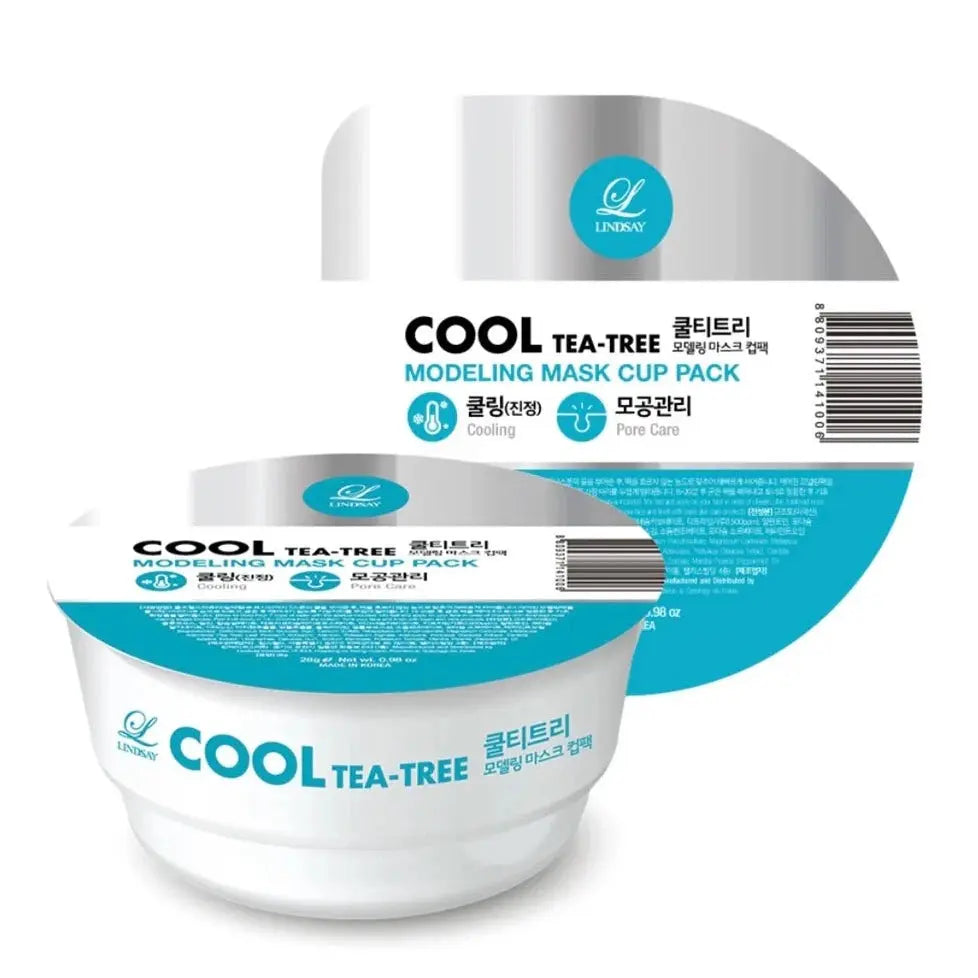 LINDSAY Modeling Mask Cup Pack Cool Tea-Tree 28 g, bakje met poeder voor een rubbermasker