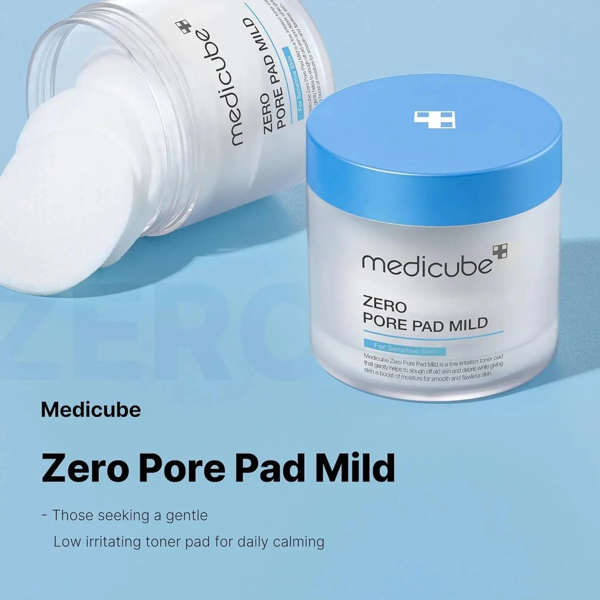 Medicube Zero Pore Pad Mild, milde, weinig irriterende tonerpad voor dagelijks kalmeren