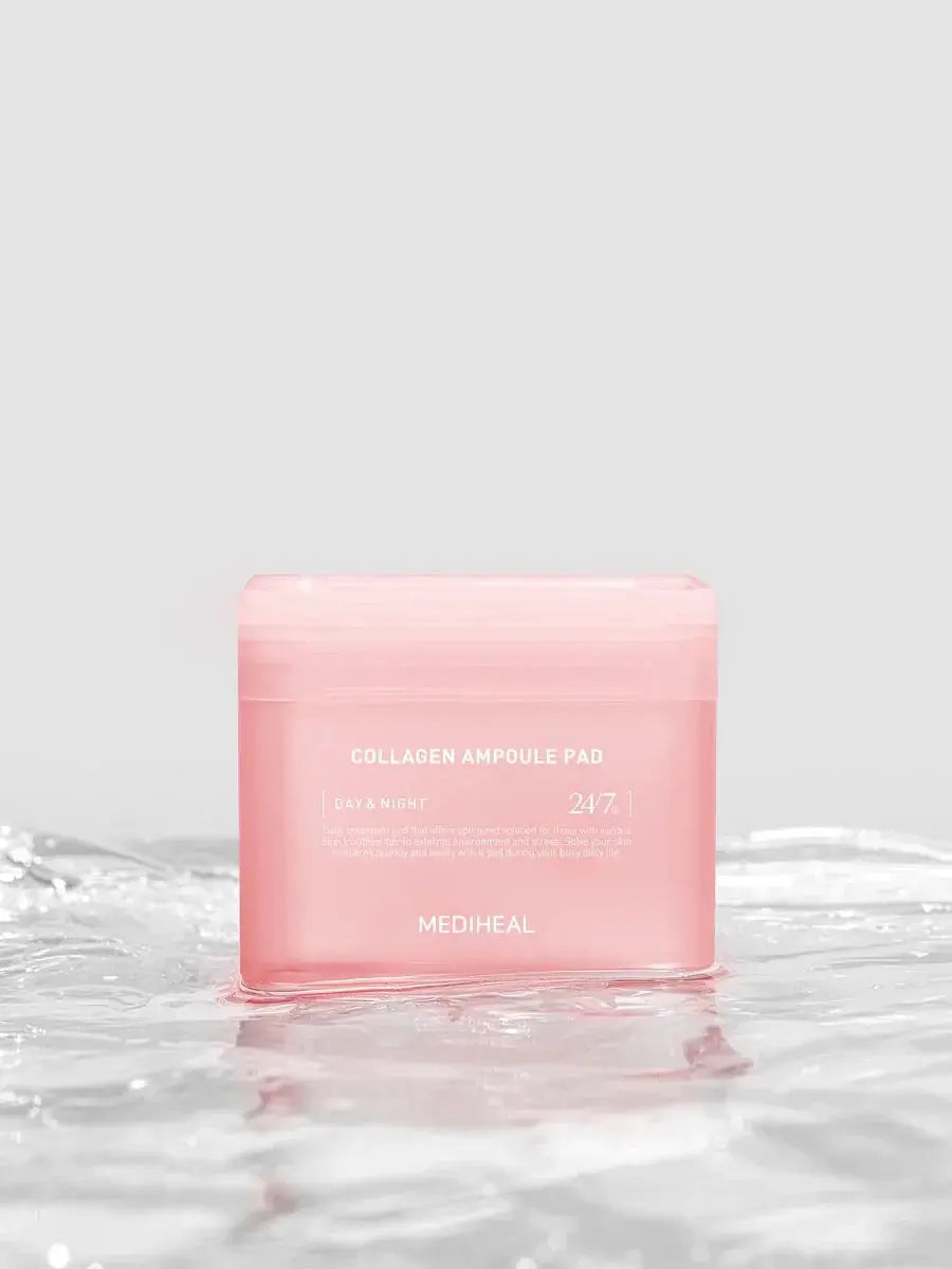 Mediheal Collagen Ampoule Pad, pot in helder water