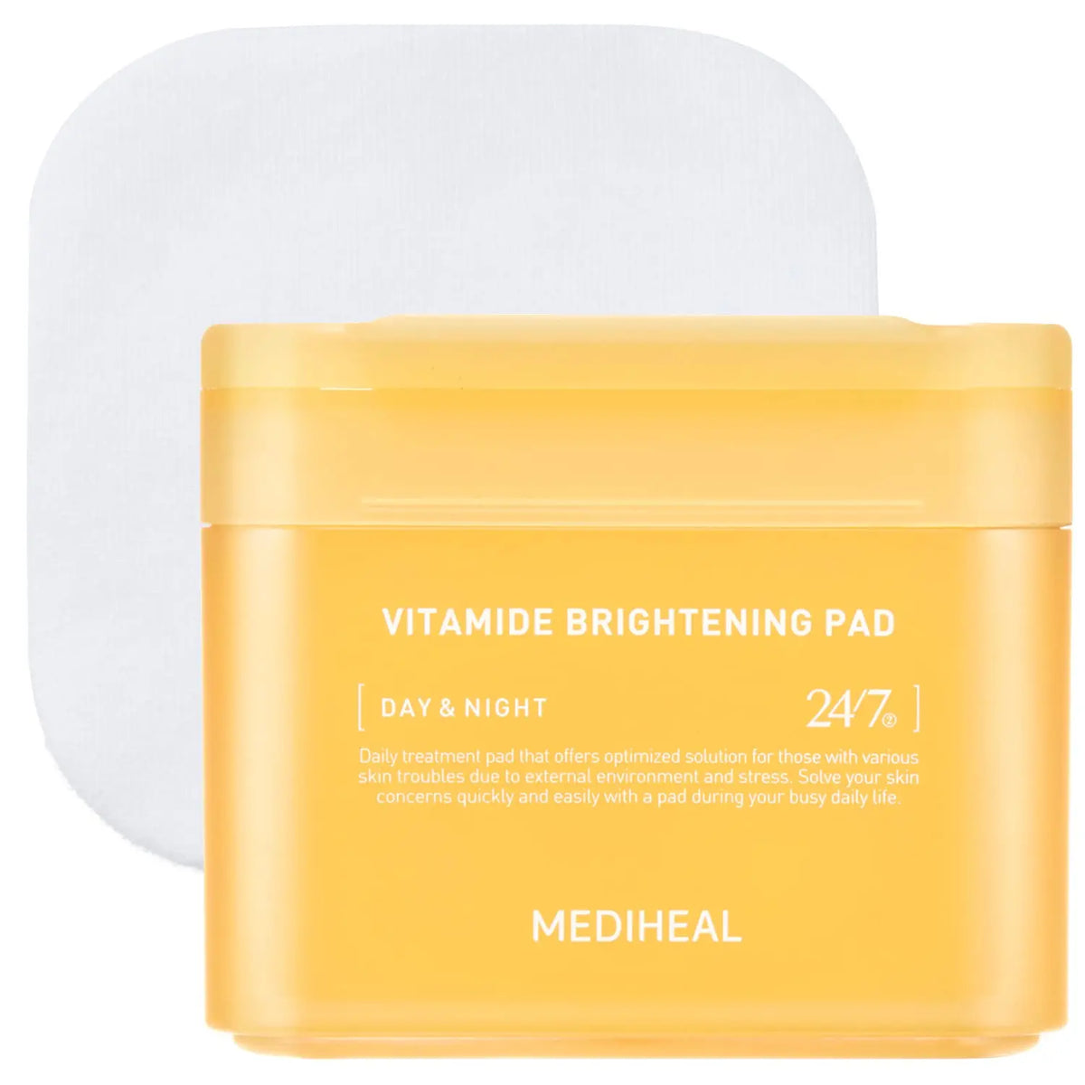 Mediheal Vitamide Brightening Pad, gele pot met tonerpads voor dag en nacht