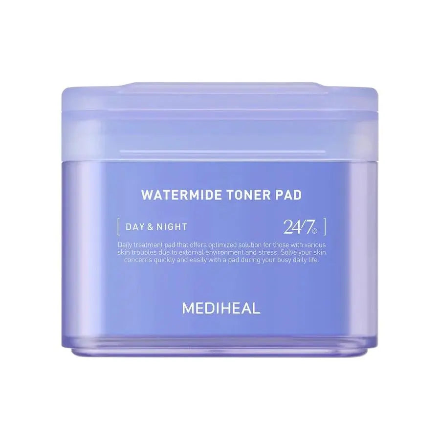 Mediheal Watermide Moisture Pad, paarse pot met tonerpads voor dag en nacht