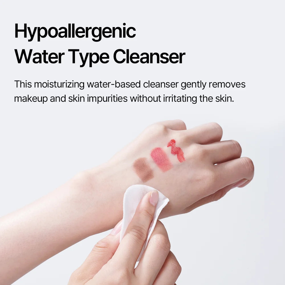 het hypoallergene reinigingswater verwijdert make-up zonder de huid te irriteren