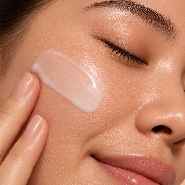 Nashwa skincare voor de droge huid: crème op de wang