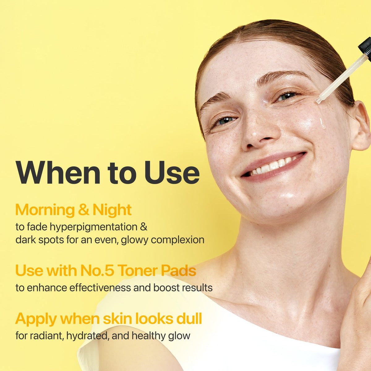 Numbuzin No.5 Vitamin Concentrated Serum, wanneer te gebruiken: ochtend en avond