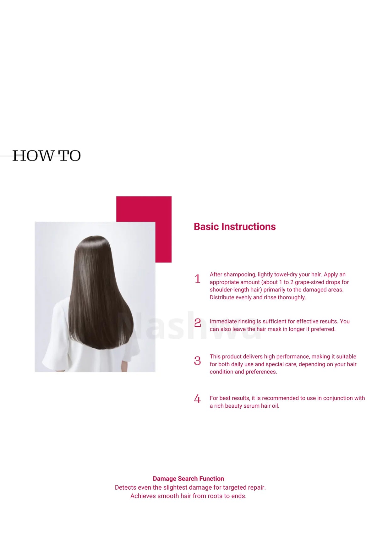 Shiseido Fino Premium Touch Hair Essence Mask, gebruik stap voor stap
