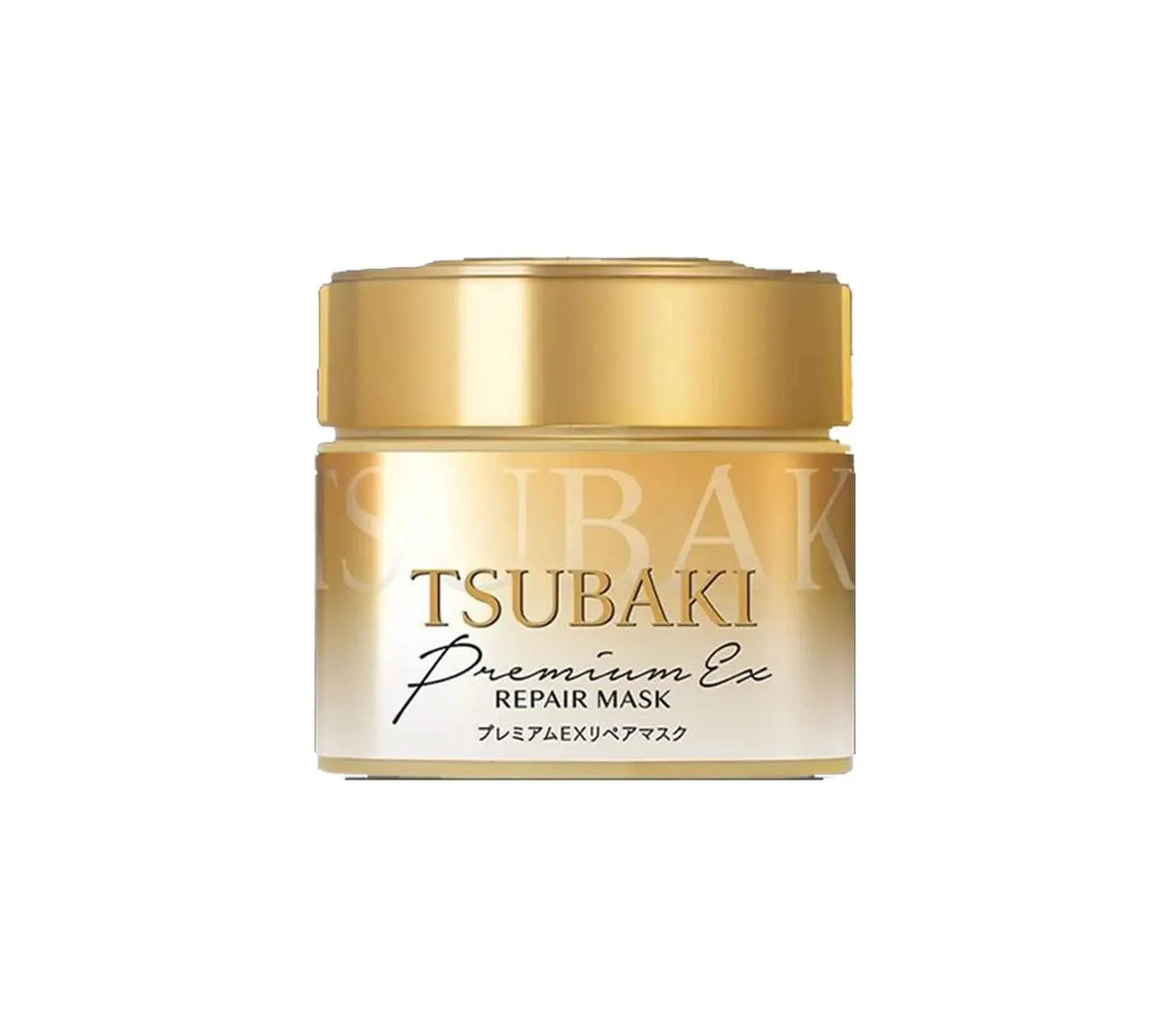 Shiseido Tsubaki Premium EX Repair Mask, gouden pot met haarmasker