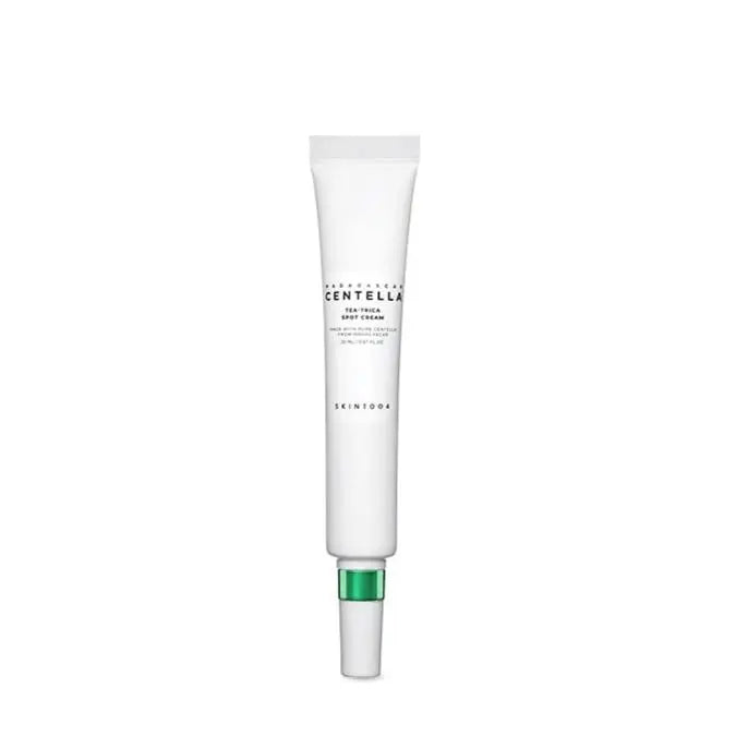 SKIN1004 Madagascar Centella Tea-Trica Spot Cream, witte tube met groene punt