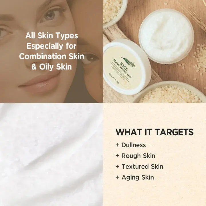 SKINFOOD Rice Mask Wash Off voor alle huidtypes, vooral de gecombineerde en vette huid