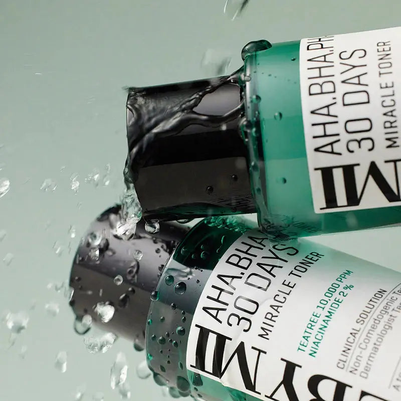 SOME BY MI AHA BHA PHA 30 Days Miracle Toner, twee flacons met opspattend water