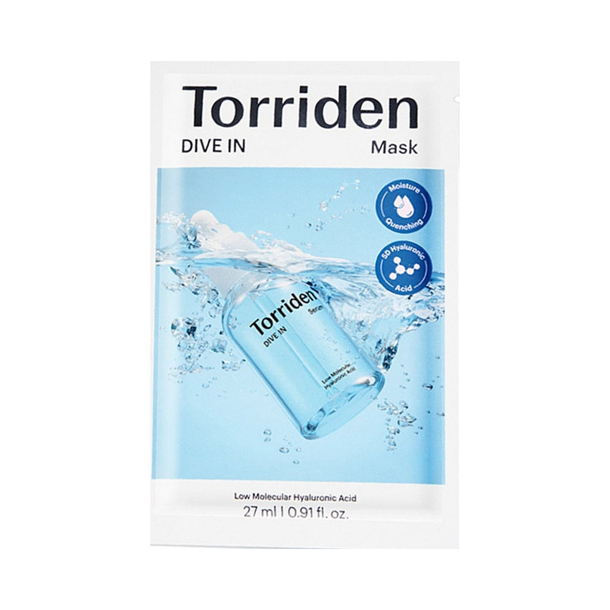 Torriden DIVE IN Low Molecular Hyaluronic Acid Mask, sachet van één sheetmasker (27 ml)