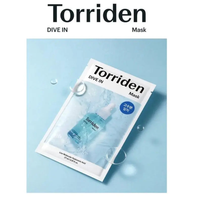 Torriden DIVE IN Low Molecular Hyaluronic Acid Mask, verpakking van één sheetmasker