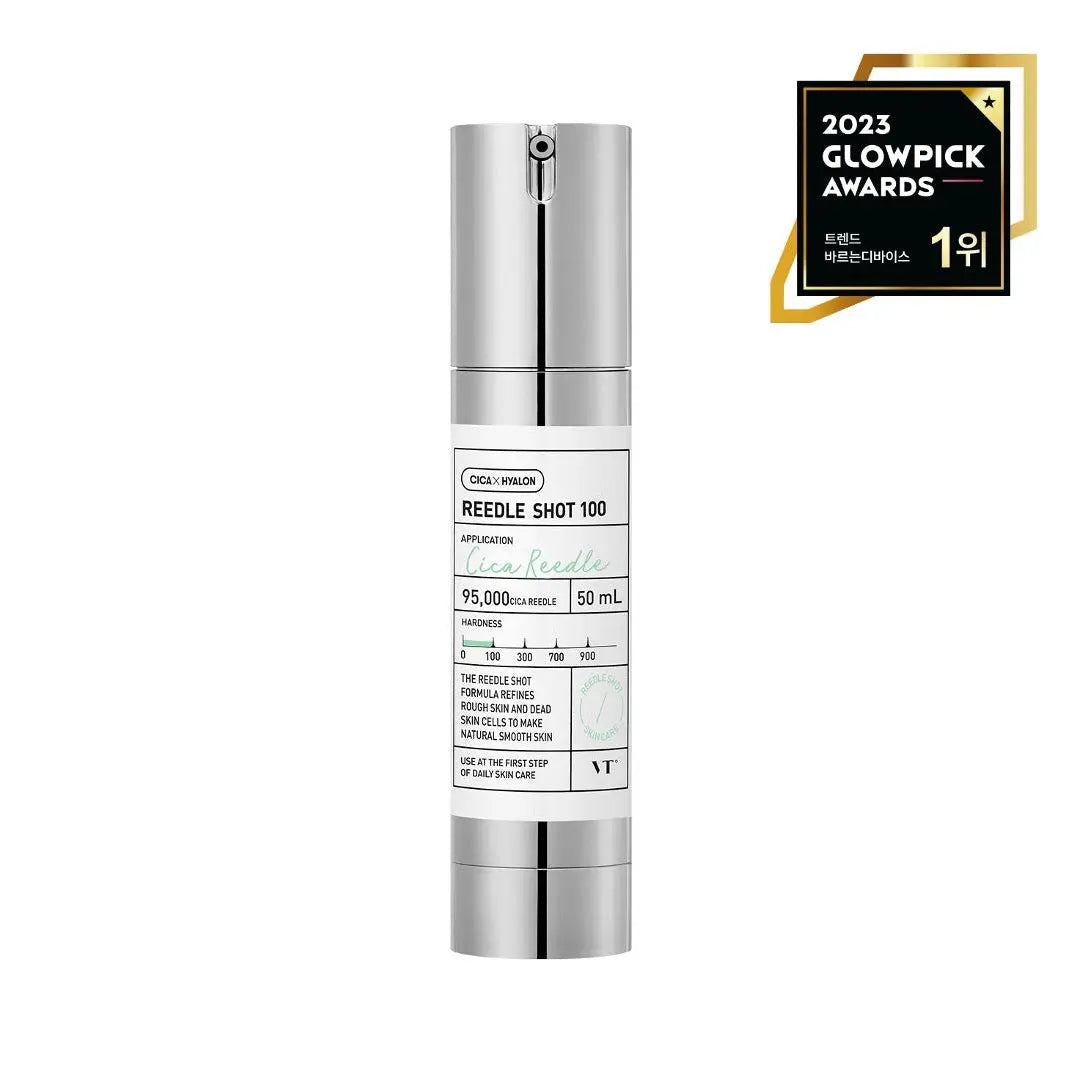 VT Cosmetics VT Reedle Shot 100 50 ml, pompflacon met Glowpick Awards 2023 logo
